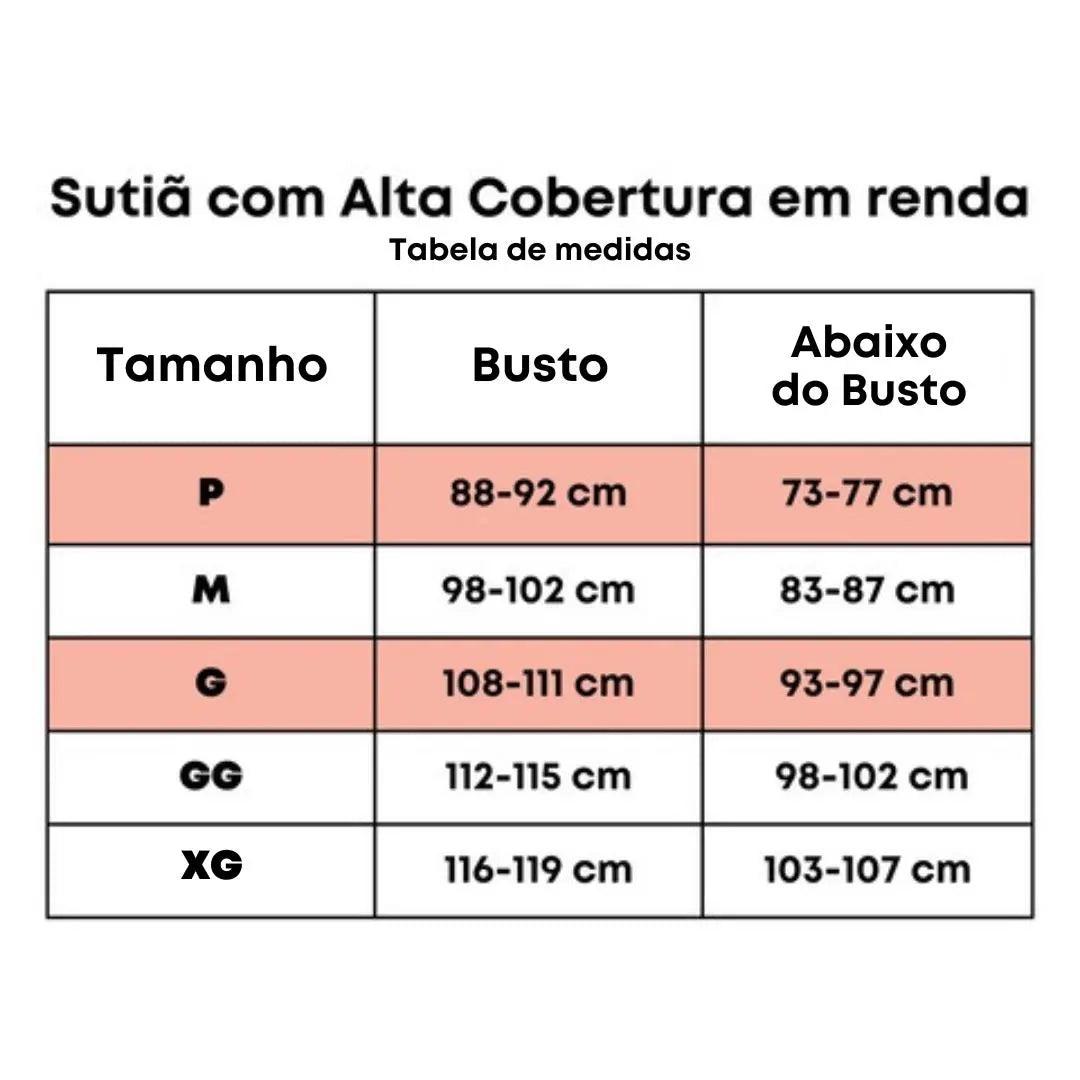 Sutiã Lipo Comfit com Alta Cobertura em renda - Compre 1 Leve 2 + Brinde