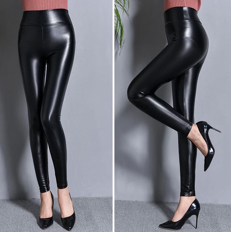 Calça Charleisure™ - Legging Cintura Alta em Couro Sintético